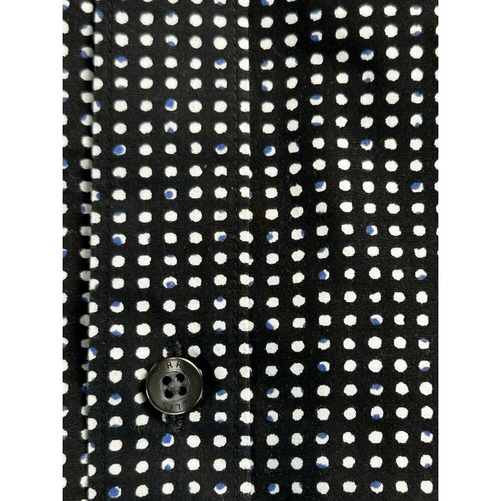 Perry Ellis Slim Fit Men's Medium Black White Dot Button Shirt S - Picture 5 of 9